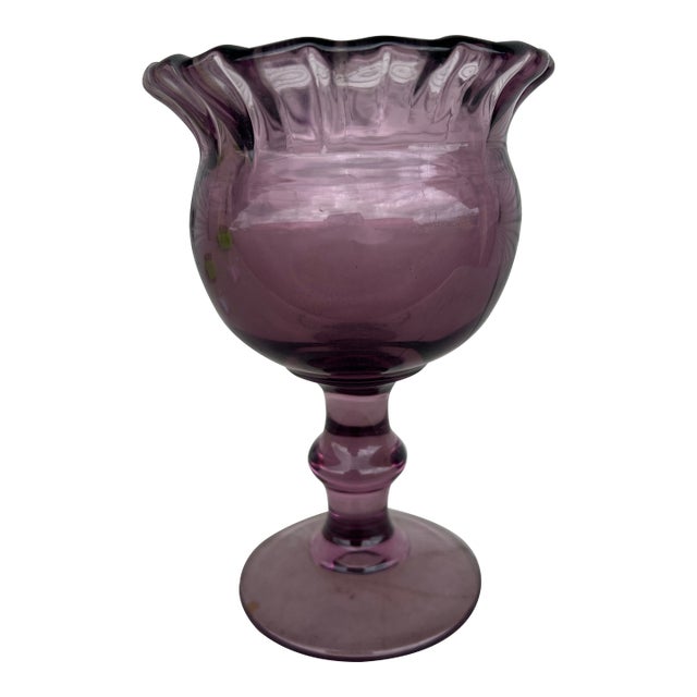 Vintage Purple Glass Goblet by Imperial Ohio Glass Co. For Sale