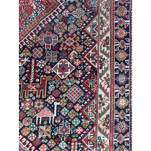 Antique Tribal Oriental Animal Figures Rare Fine Weave Rug (Circa 1900–1910 - 5' 4'' X 8' 10'' For Sale - Image 9 of 13