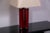 1980s Sculptural Red Metal Table Lamp with D-Lamp Shade, 1980s For Sale - Image 5 of 9