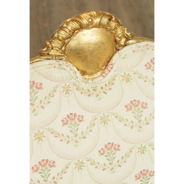 French Louis XV Style Antique Gilt Frame Bergere Chair For Sale - Image 11 of 13