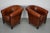 Set of Vintage Dutch Cognac Colored Leather Club Chairs For Sale - Image 9 of 17