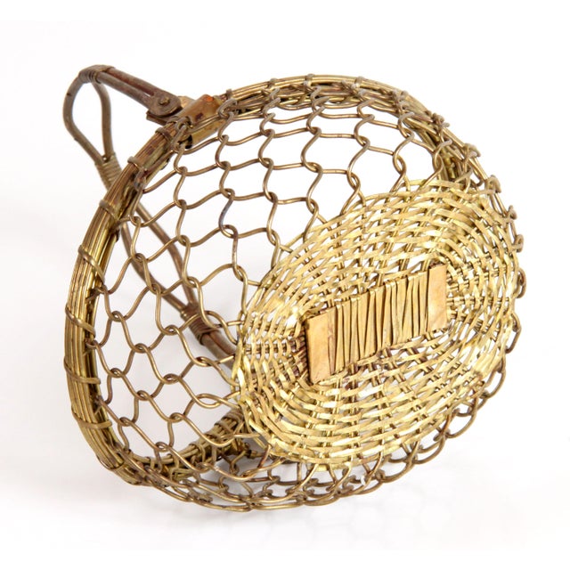 Vintage Brass Wire Handled Decorative Basket Chairish