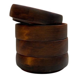 1970s Baribocraft Canada Wooden Bowls - Set of Four For Sale