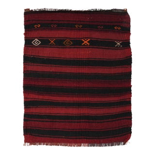 Red & Black Mini Vintage Kilim - 2`0″ X 2`4″ For Sale