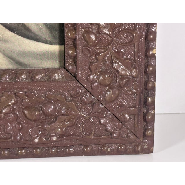Jesus Died for Both Lithograph in Oak Leaf & Acorn Frame c.1911 For Sale - Image 9 of 14