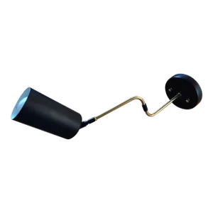 Custom Made Brass and Black Enameled Custom Swing Arm Wall Light/Sconce