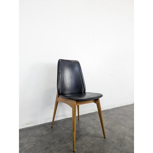 Vintage Scandinavian Black Chairs, Set of 5 For Sale - Image 4 of 8