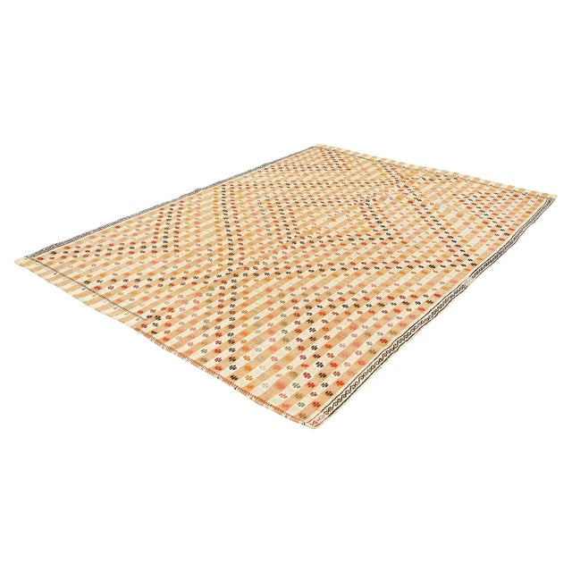 Traditional Mid 20th Century Decorative Vintage Turkish Kilim Rug For Sale - Image 3 of 7