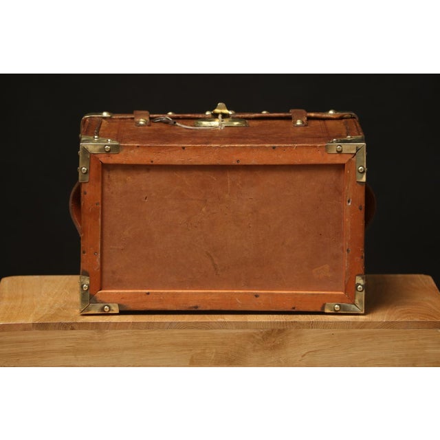 Leather Doll Trunk with Key For Sale - Image 6 of 8
