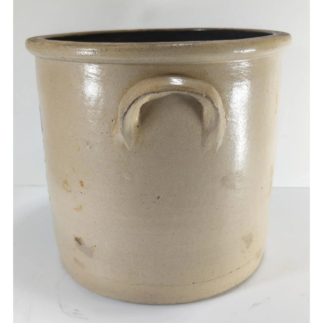 19th Century Albany Stoneware Farmhouse 4 Gallon Crock With Cobalt Decoration For Sale - Image 4 of 12