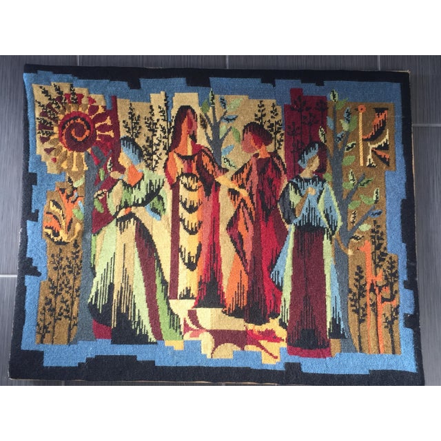 Vintage French Four Season Needlepoint Tapestry | Chairish