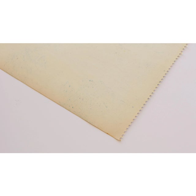 1950s Mid-Century Swedish Folk Art Original Oil Pastel Painting, Canal With a Rowboat and Greenery For Sale - Image 14 of 18