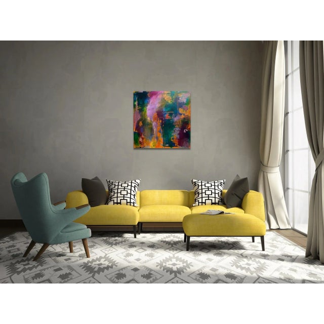 This is one in a series. The painting is on stretched canvas using acrylic paint. The painting feels very velvety in the...