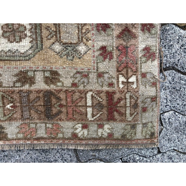 Turkish Vintage Camel Wool Rug For Sale - Image 10 of 11