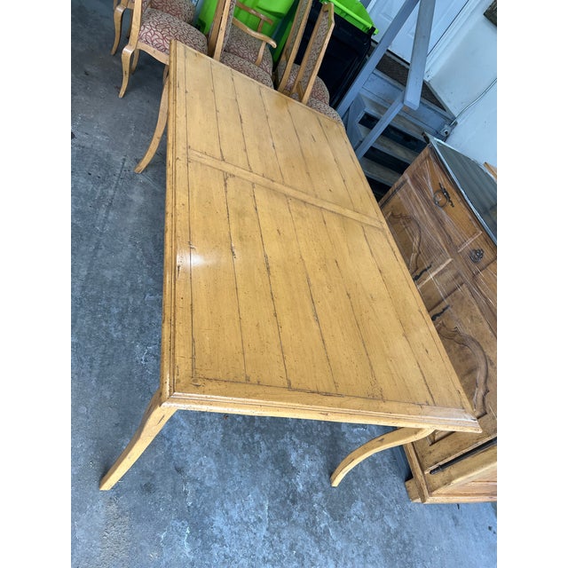 Chestnut Guy Chaddock Melrose Collection French Country Plank-Top Dining Table W/ 2 Leaves For Sale - Image 8 of 11