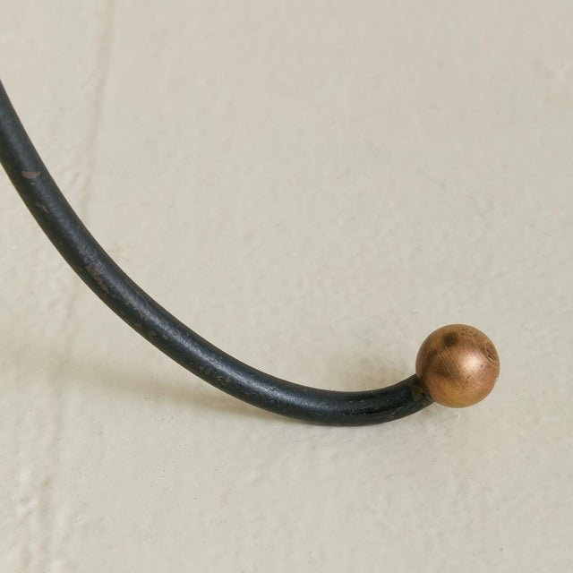 1950s Trio of French Iron + Opaline Glass Nesting Tables in Manner Jean Royère, 1950s For Sale - Image 5 of 18