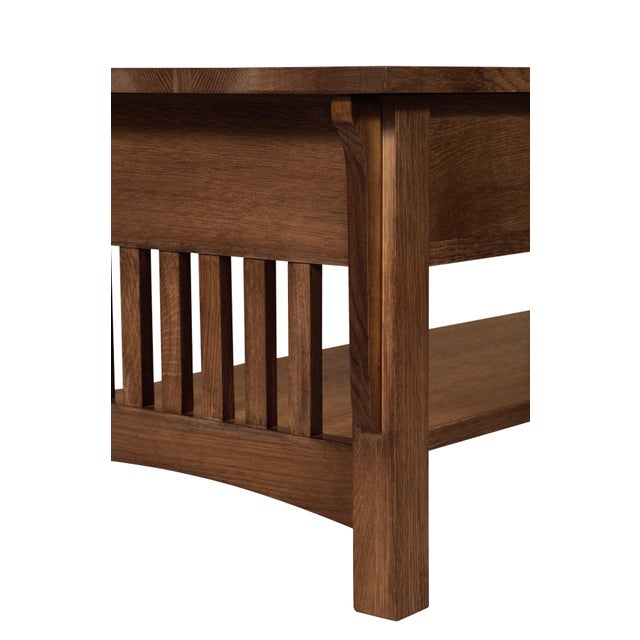 Brown Mission Crofter Style 1 Drawer Coffee Table - Walnut Stain For Sale - Image 8 of 9