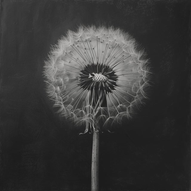 Dandelion No. 2 — Black and White Botanical Print After an Original 1950s Mezzotint, Unframed For Sale - Image 4 of 4