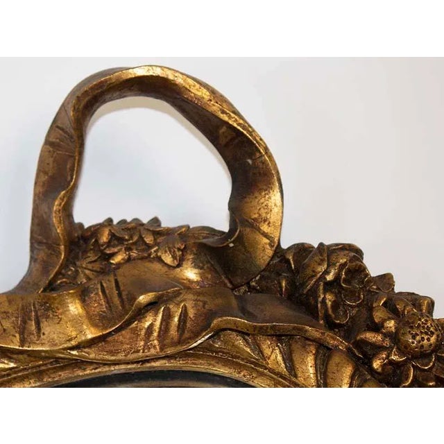 Art Nouveau Antique Gold Gilt Mirror - Bow Tie Motif For Sale - Image 3 of 12