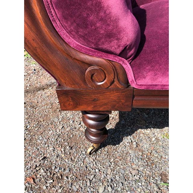 Antique Purple Velvet Victorian Fainting Couch Chaise Longue Chairish
