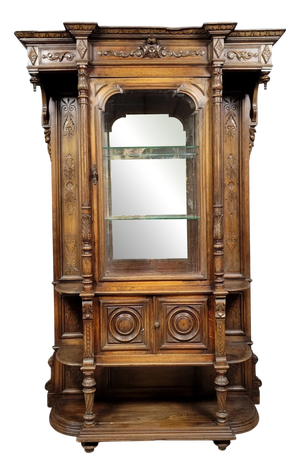 Renaissance-Style Bookcase in Carved Oak, 1850