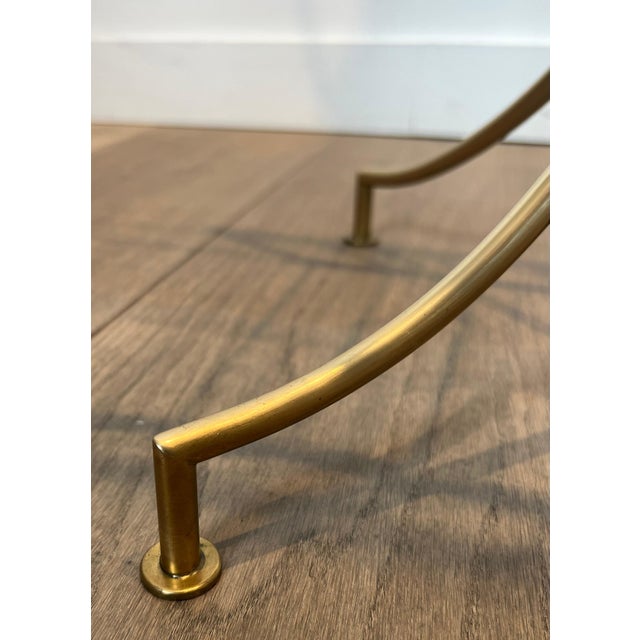 1950s Floor lamp in black lacquered metal and brass design with magazine rack For Sale - Image 10 of 12