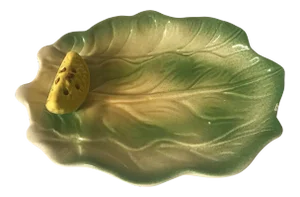 Vintage Italian Majolica Tromp l'Oeil Hors d'Oeuvres Serving Dish