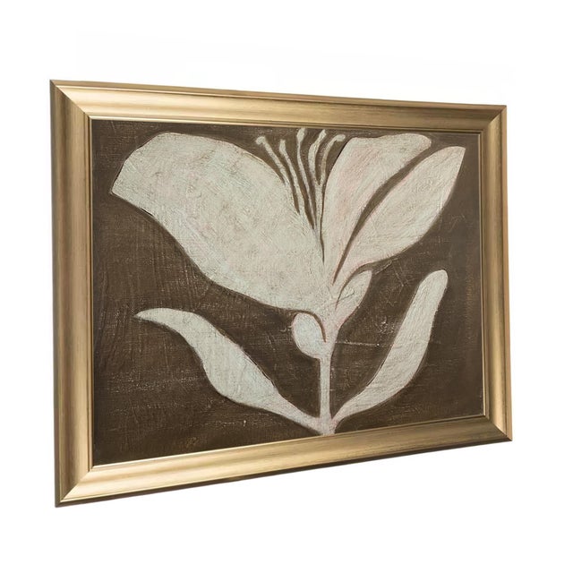 Contemporary Original Framed Acrylic Botanical Painting, Organic Boho Art Floral Wall Art by Tatiana Duperault For Sale - Image 3 of 5