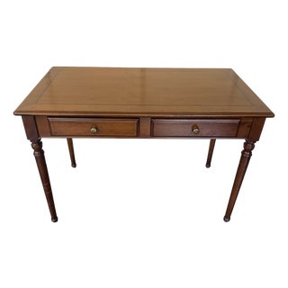 Vintage Cherry Wood and Marquetry Desk, 1950s For Sale
