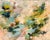 "Meanwhile the World Goes On" Large Pink Green Blues Abstract Landscape Painting For Sale - Image 9 of 9