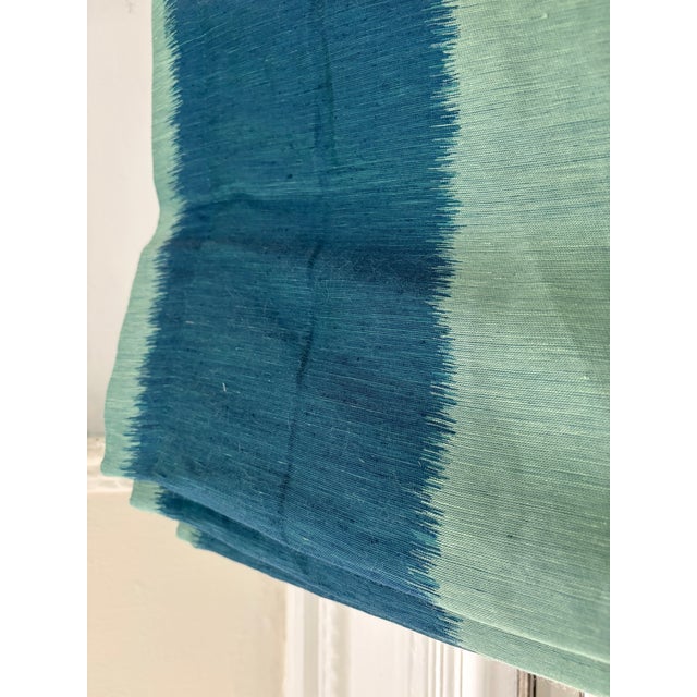 Contemporary Pair of Roman Shades in Schumacher Bagan Peacock Fabric For Sale - Image 3 of 3