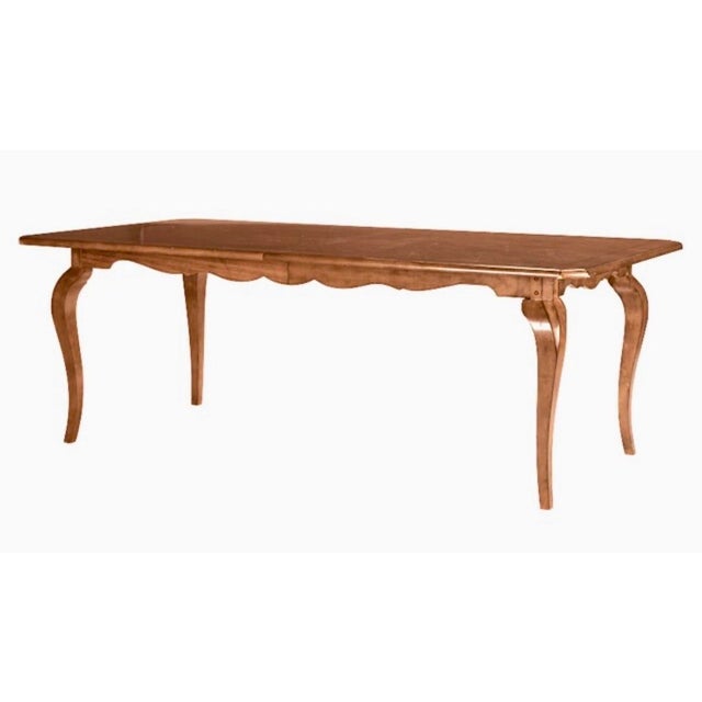 Wood Ballard Designs 'Avignon' Dining Table 67” X 44" X 30" Extending to 103” - Solid Birch With Distressed Oak Veneer - Early 21st Century For Sale - Image 7 of 7
