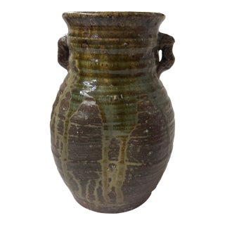 Japanese Vase With Handles Signed Circa 1900s For Sale