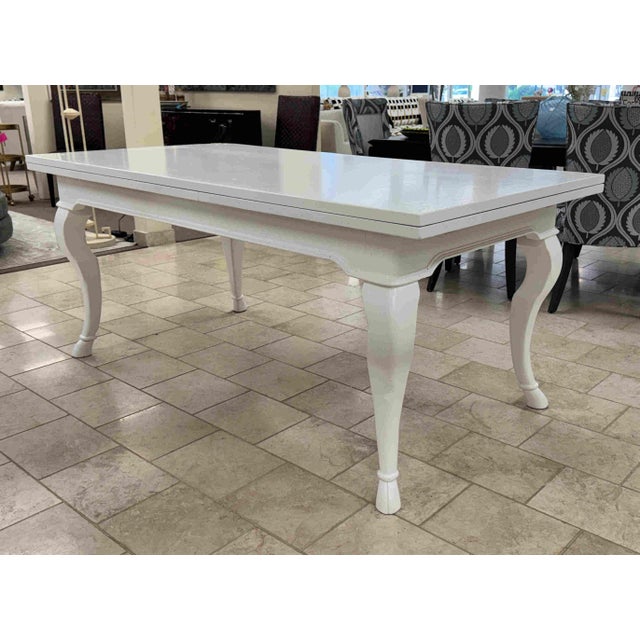 Late 20th Century Vintage Painted French Country Extension Dining Table For Sale - Image 5 of 16
