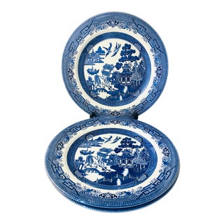 Vintage Churchill China Blue Willow Plates - Set of 3 For Sale