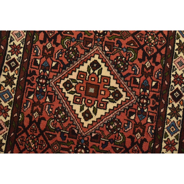 Textile Hamedan Runner 2’4” X 9’7” Red Wool Vintage Tribal Hand-Knotted Rug For Sale - Image 7 of 13