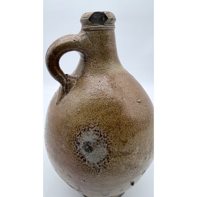 Antique Rhenish Frechen Salt Glazed Stoneware Bellarmine Jug, Circa 17th–18th Century For Sale - Image 12 of 12