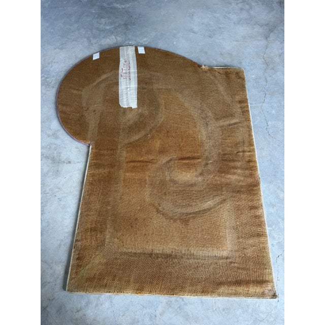 1980’s Postmodern Geometric Abstract Wool Rug — Sculptural “Swirl” Design in Lavender, Cream & Black For Sale - Image 11 of 12