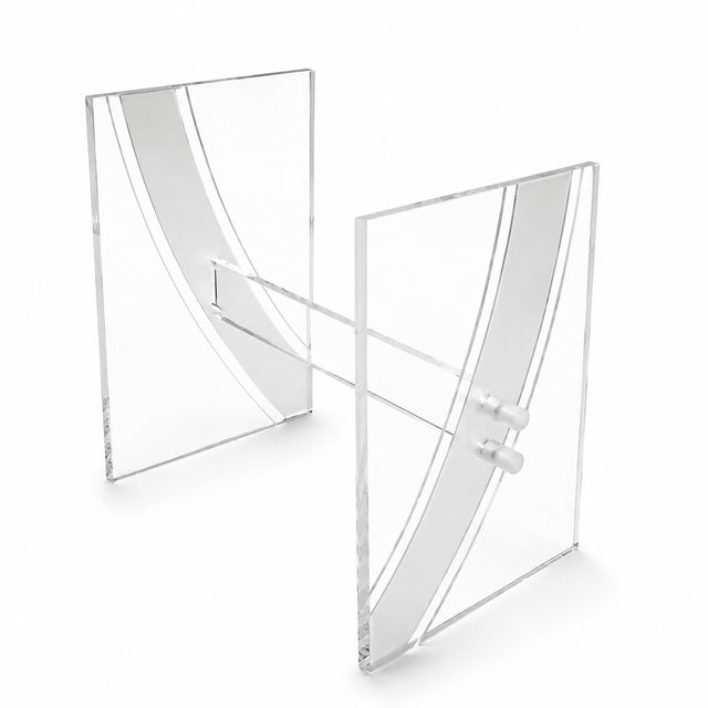 Transparent Vintage Mid-Century Modern Frosted Design Lucite Dining Table Base For Sale - Image 8 of 9