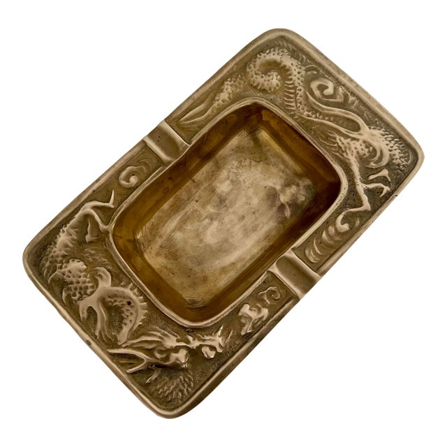 Brass Dragon Ashtray / Catchall For Sale