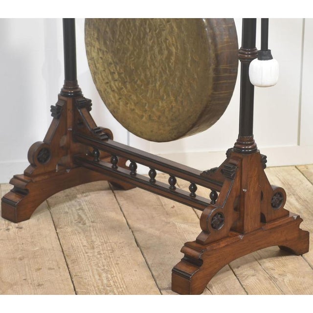 Monumental Gothic Revival Walnut Dinner Gong For Sale - Image 10 of 11