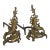 Pair of Antique French Rococo Baroque Style Gilt Metal Fireplace Andirons Chenets For Sale