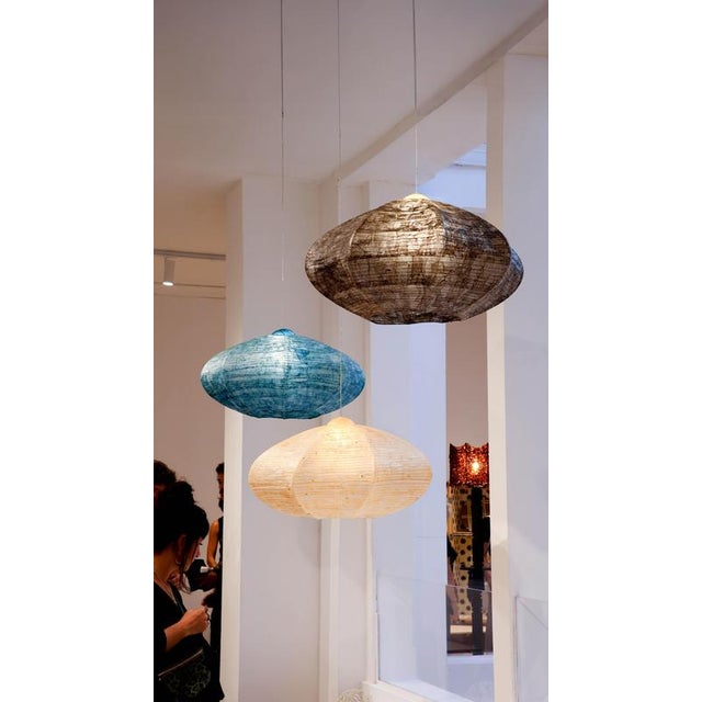 Textile Holm Pendant Lamp in Bio Material with Natural Dyes by Thibault Philip For Sale - Image 7 of 9