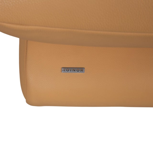 Two-Seater Leather Sofa in Apricot Cream Beige with Manual Function from Koinor Rossini For Sale - Image 9 of 13