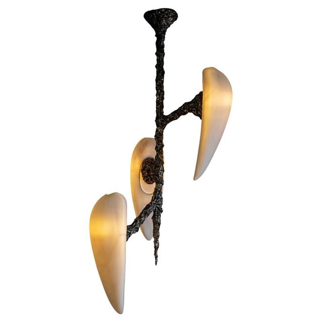 Lv-426 Vertical 3 Diffusers Pendant in Patinated Cast Bronze by William Guillon For Sale - Image 17 of 17
