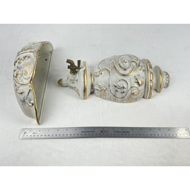 1960s Royal Haeger Lavabo Wall Fountain & Planter in Gold Tweed For Sale - Image 12 of 13