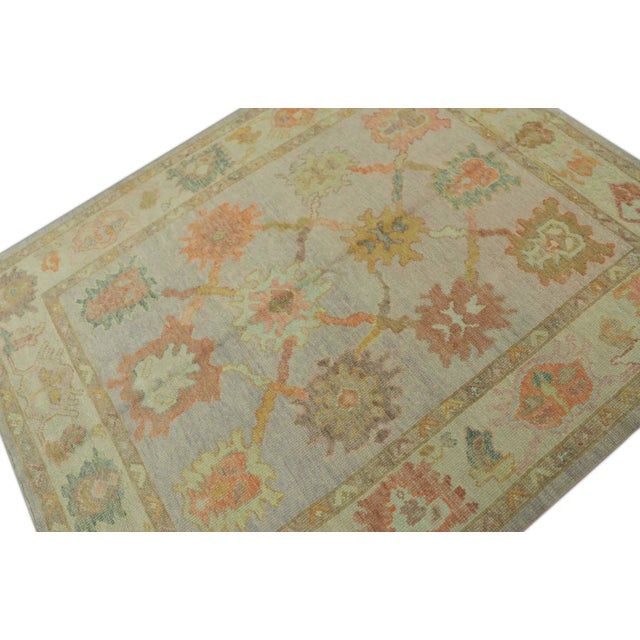 Early 21st Century Modern Turkish Oushak Rug 5'5" x 6'10" For Sale - Image 5 of 6