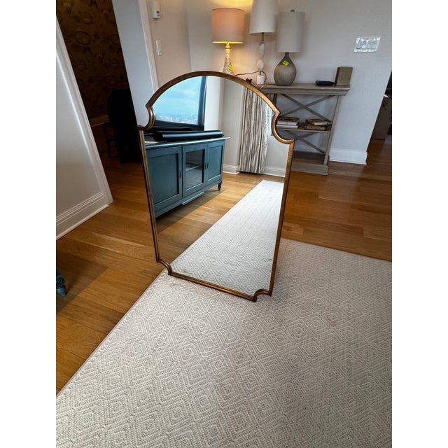 Gold-Framed Arched Wall Mirror – Classic Decorative Shape For Sale - Image 4 of 7