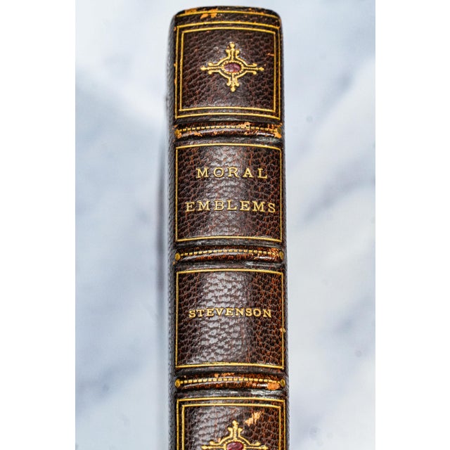 Neat Faux Antique Leather Book Hidden Safe Folio Desk Home Decor For Sale - Image 4 of 13