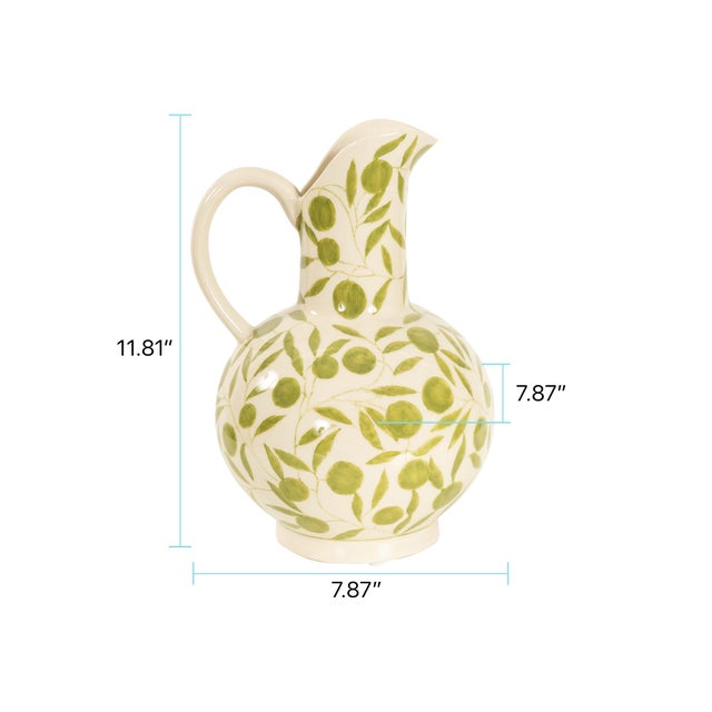 Contemporary Olivia Water Pitcher Sage Green For Sale - Image 3 of 11